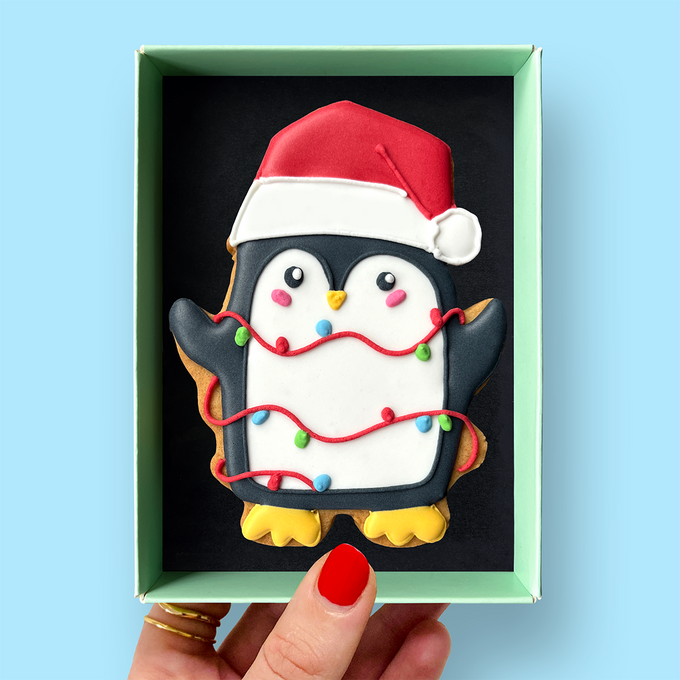 Christmas Penguin Letterbox Iced Cookie