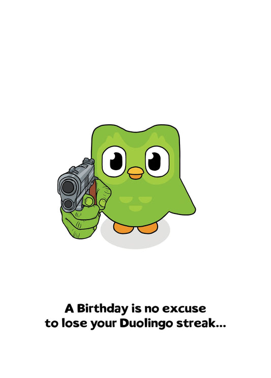 Duolingo Owl Birthday Threat