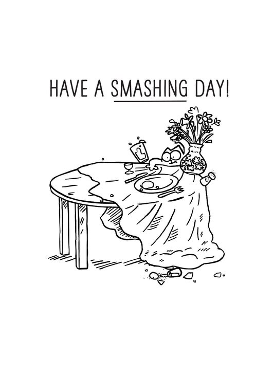 Simon's Cat Smashing Day Card