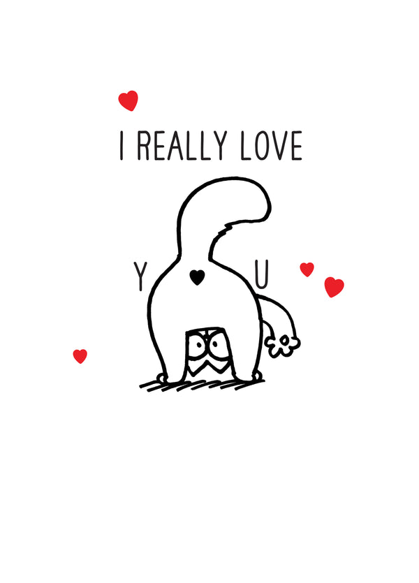 Simon's Cat Really Love You Card