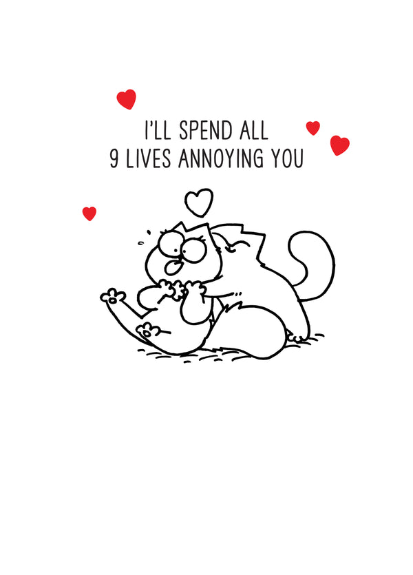 Simon's Cat 9 Lives Annoying You Card