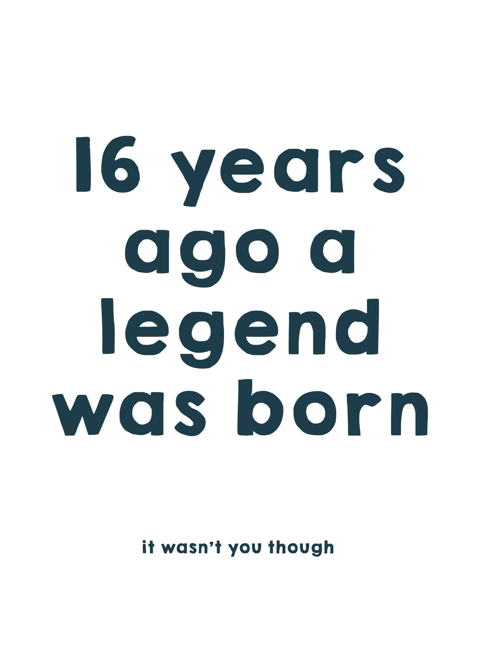 16 Years Ago A Legend Was Born Card