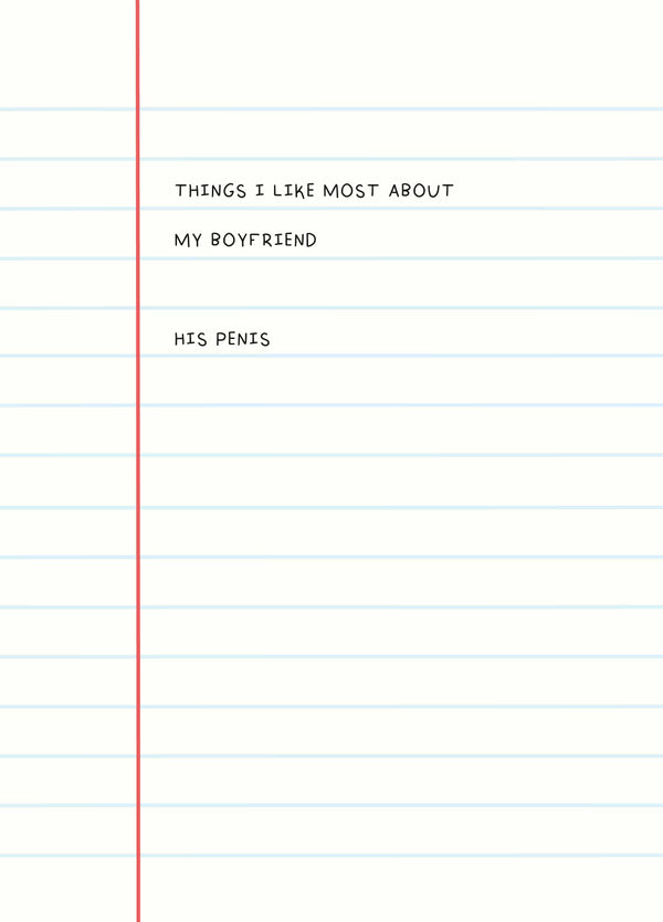 Boyfriend Things I Like Most Card