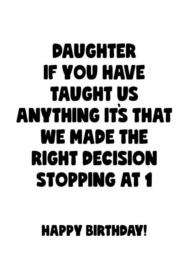 Daughter You Have Taught Us Card