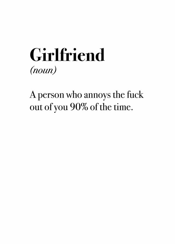 Girlfriend Definition Card