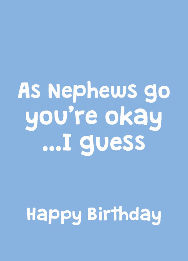 As Nephews Go You're Okay Birthday Card