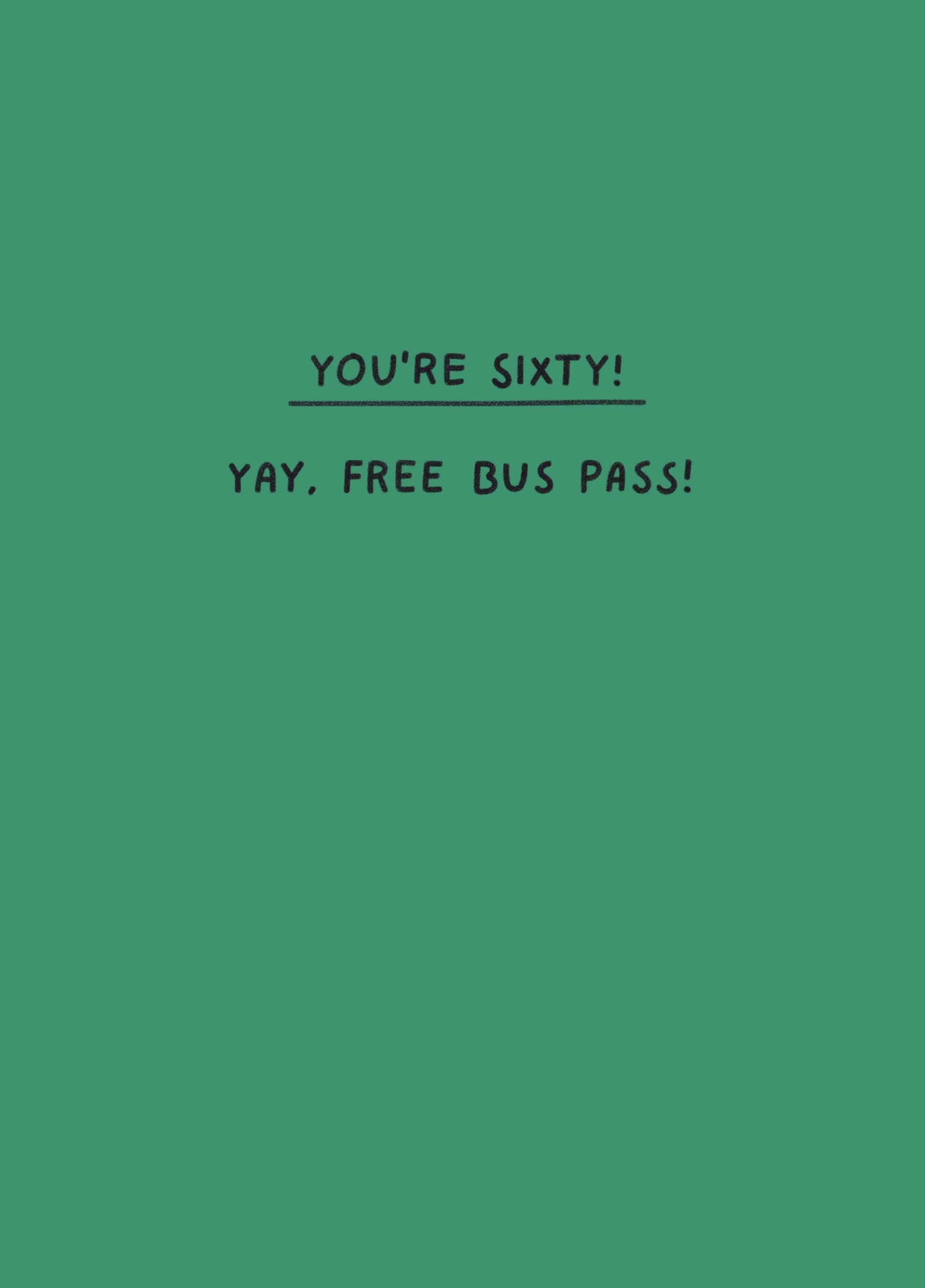 Free Bus Pass 60th Birthday Card