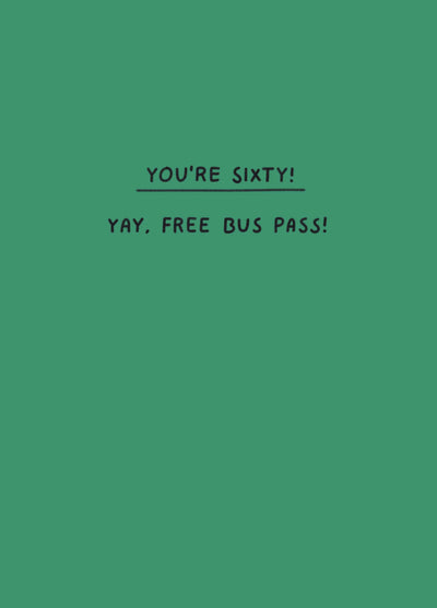 Free Bus Pass 60th Birthday Card
