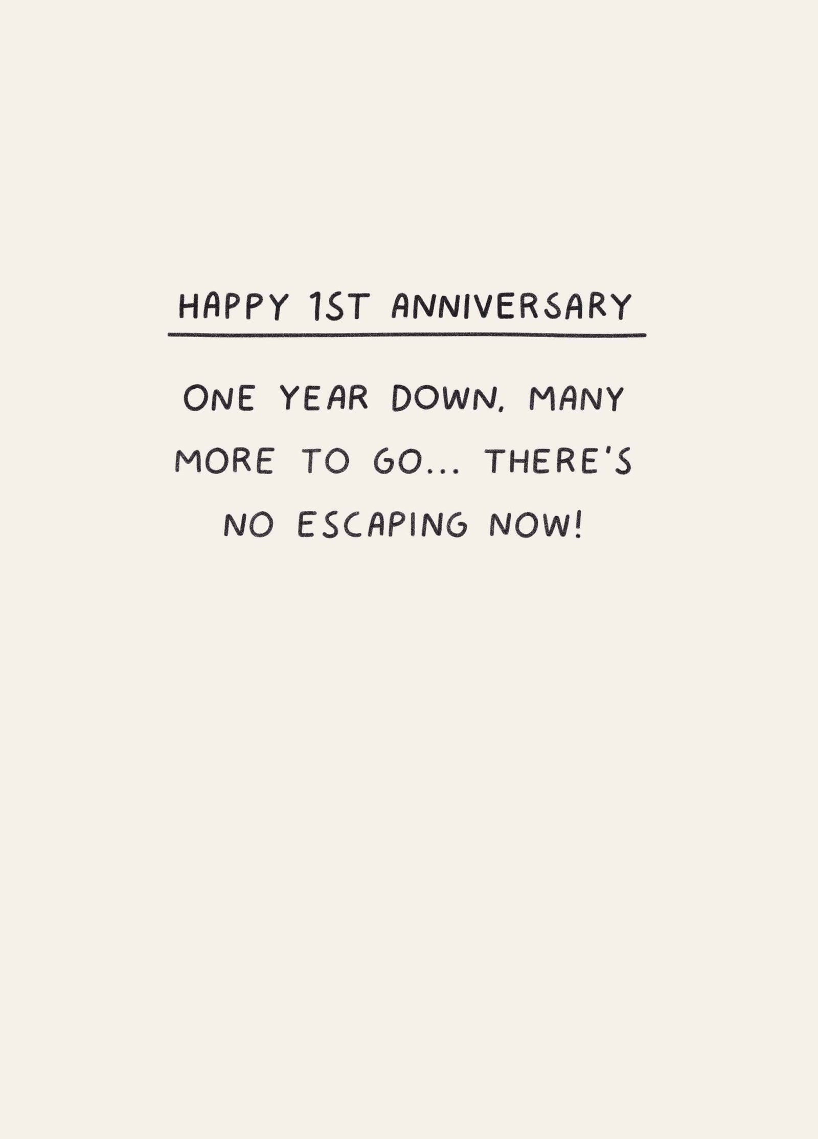 One Year Down Card
