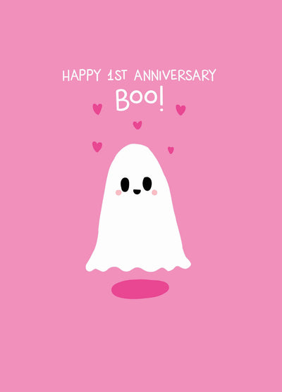 Happy First Anniversary Boo Card