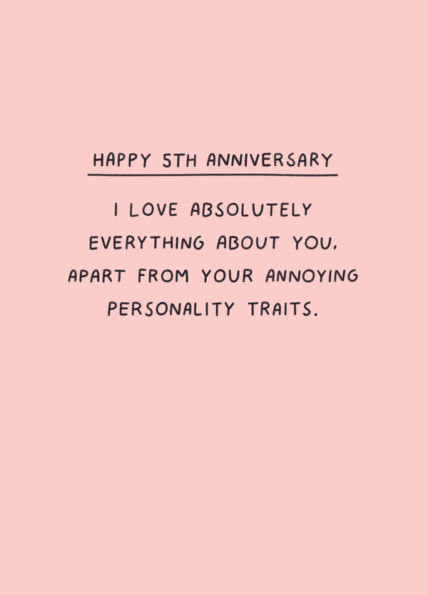 Happy Fifth Anniversary Card
