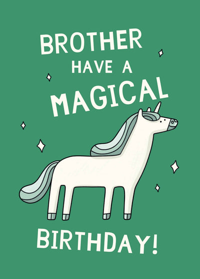 Brother Magical Unicorn Birthday Card