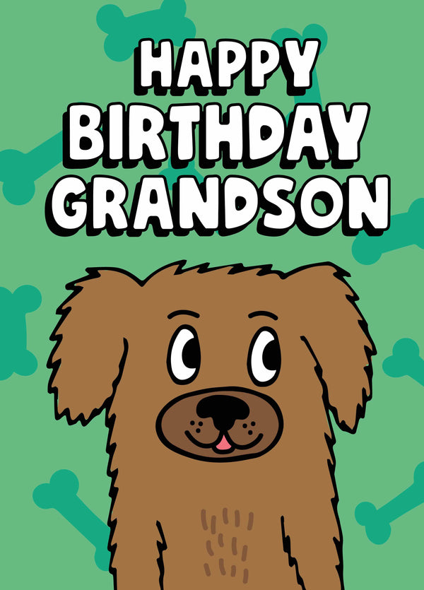 Grandson Scruffy Dog Birthday Card