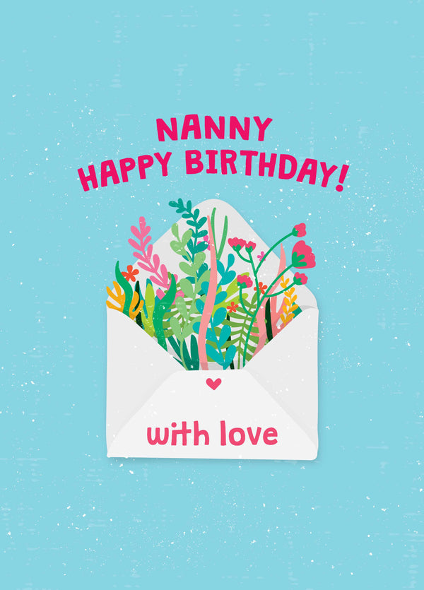 Nanny With Love Floral Birthday Card