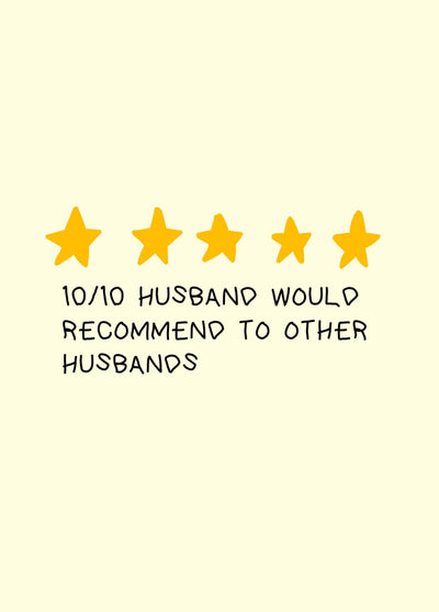 Would Recommend To Other Husbands Anniversary Card