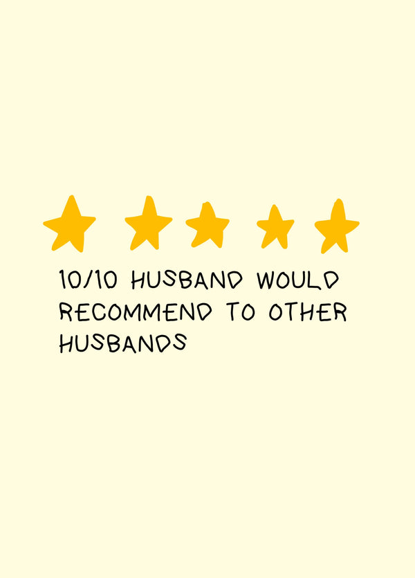 Would Recommend To Other Husbands Anniversary Card