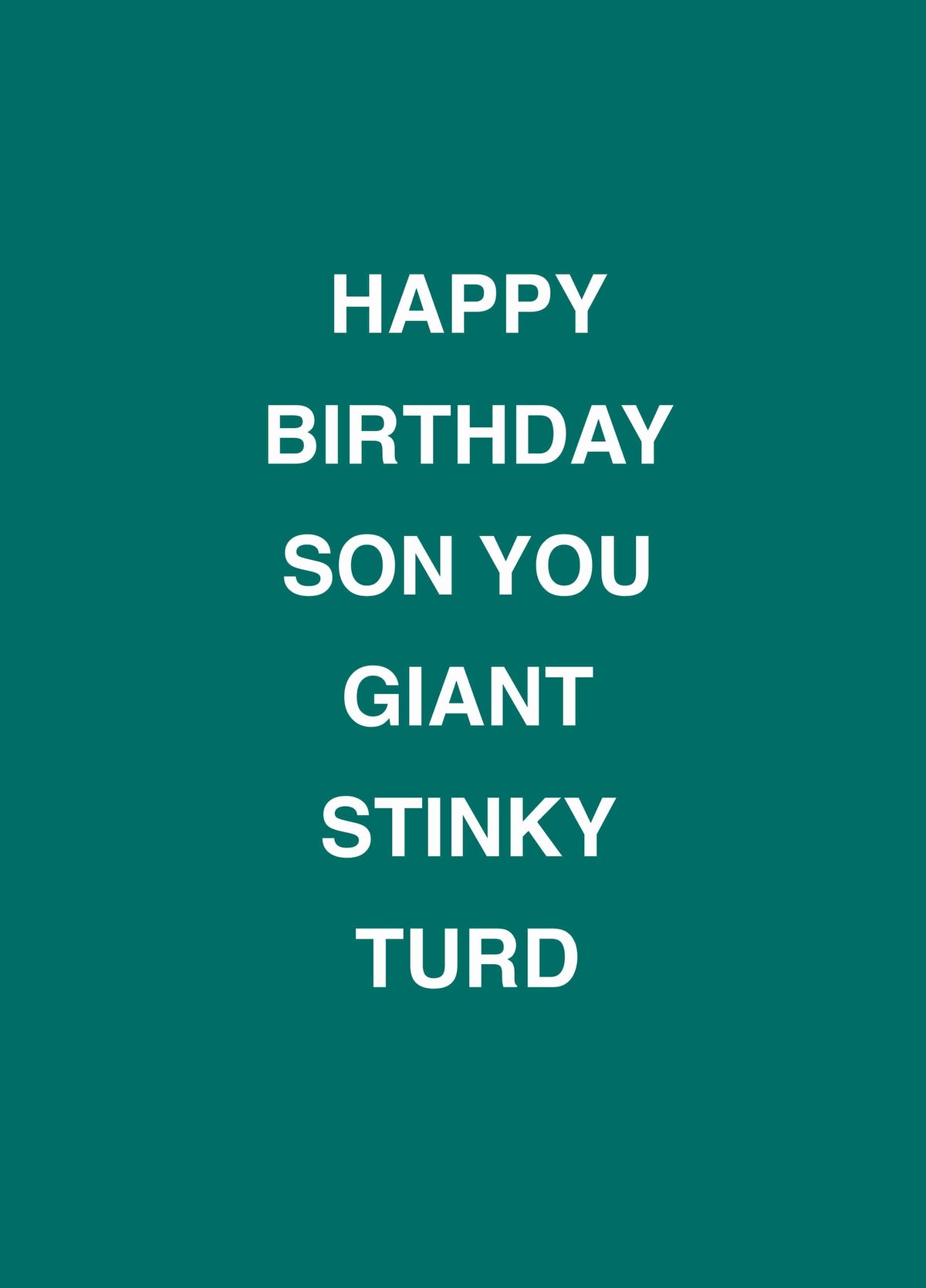 Son You Giant Stinky Turd Card