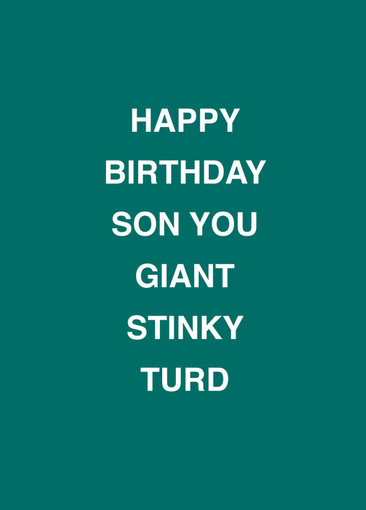 Son You Giant Stinky Turd Card