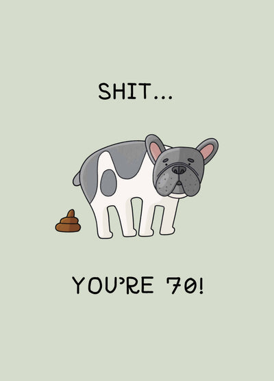 Dog Shit 70th Birthday Card