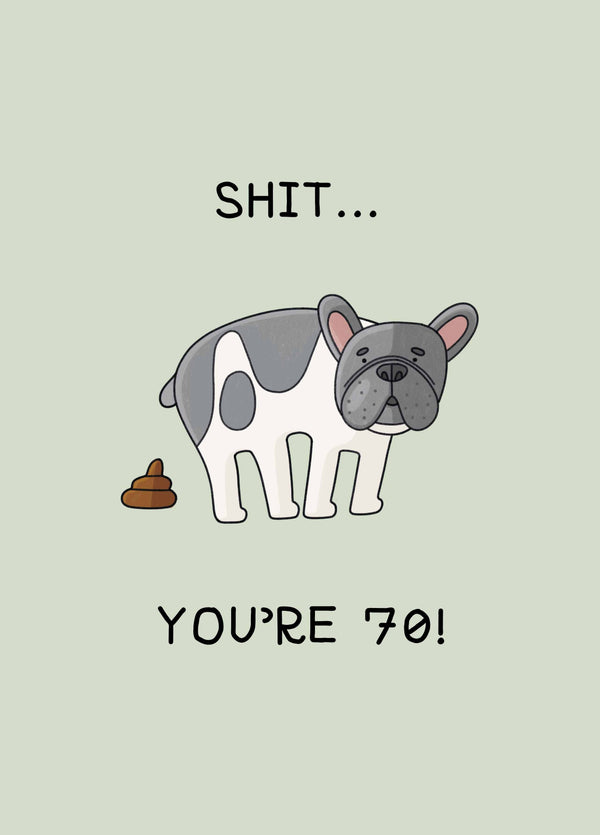 Dog Shit 70th Birthday Card