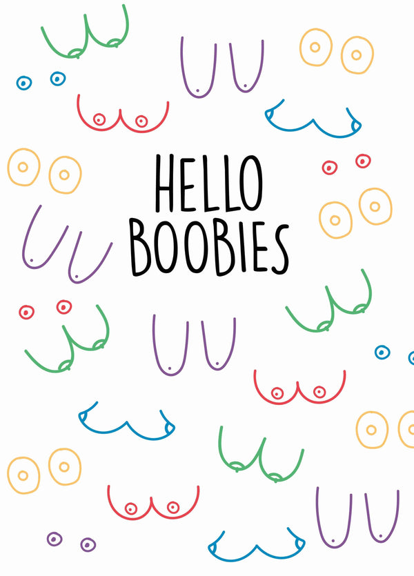Hello Boobies LGBTQ+ Congratulations Card