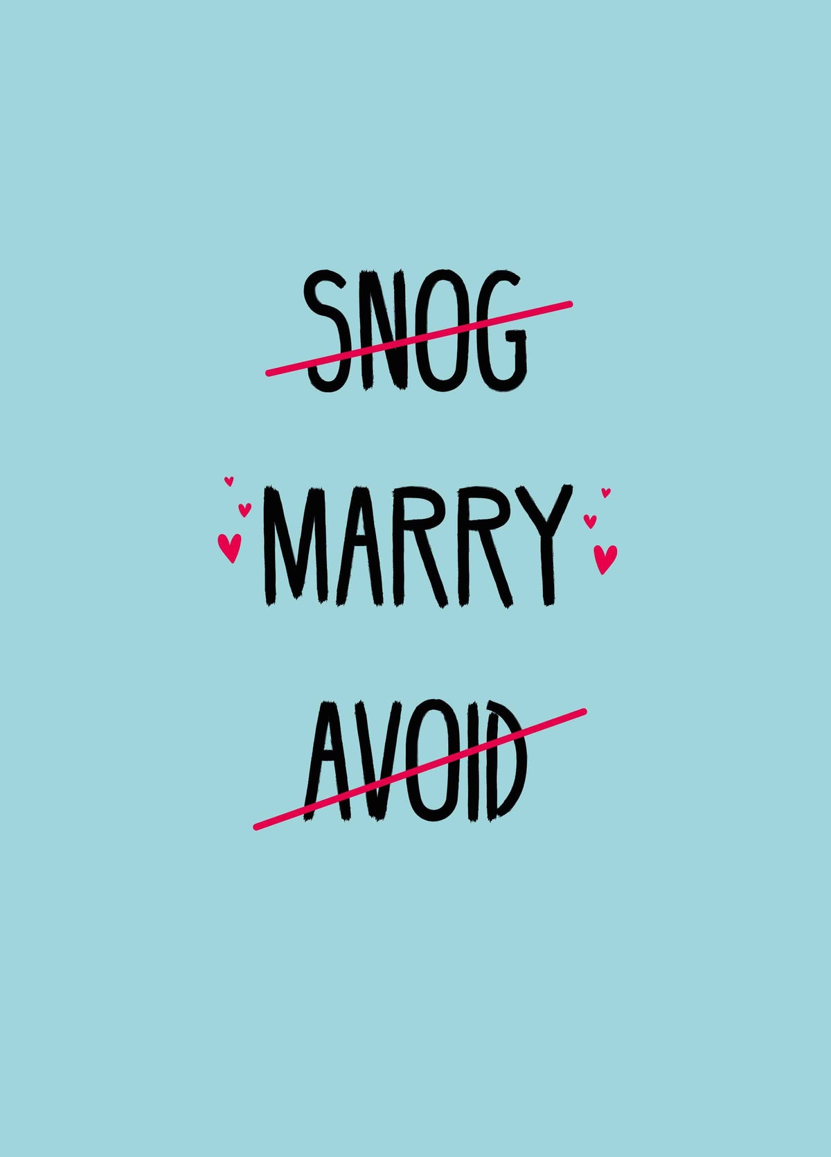 Snog Marry Avoid Wedding Card