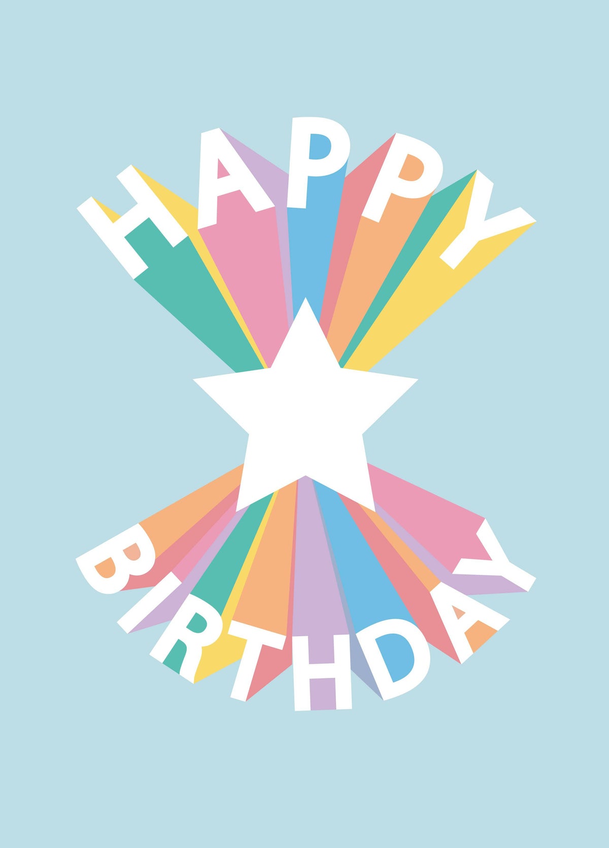 Star 3D Type Birthday Card