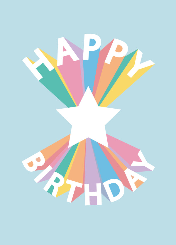 Star 3D Type Birthday Card