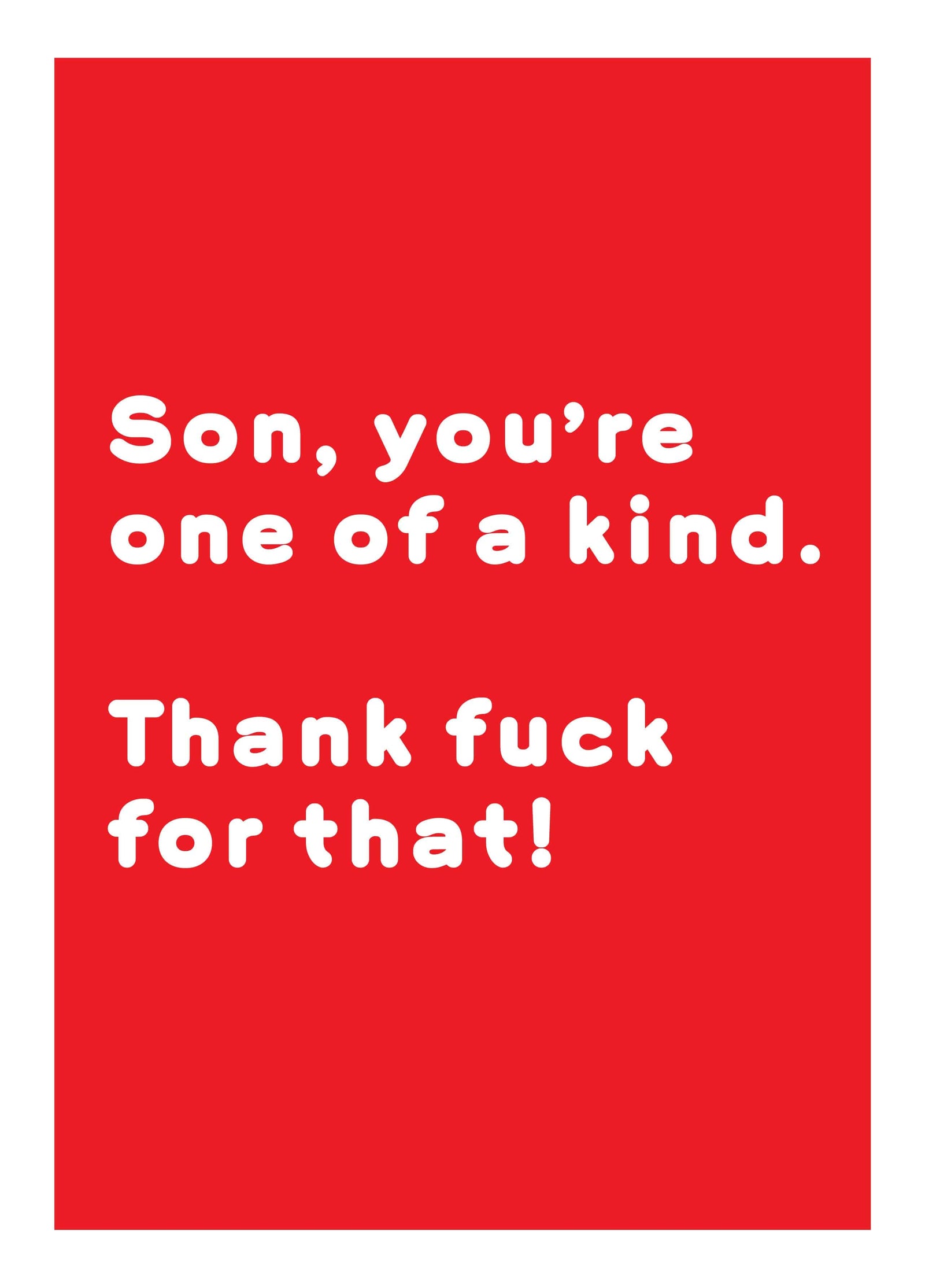 One Of A Kind Son Birthday Card