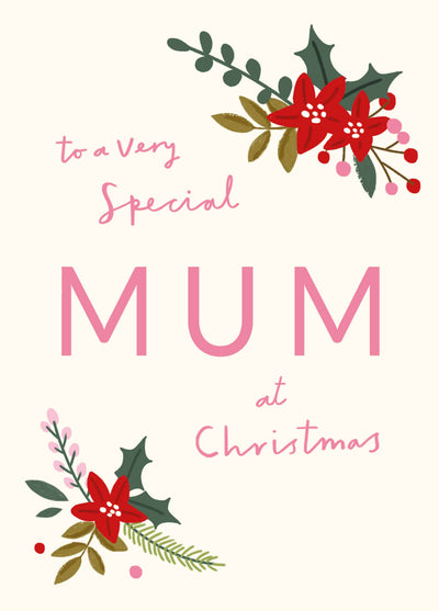 Special Mum Winter Foliage Christmas Card
