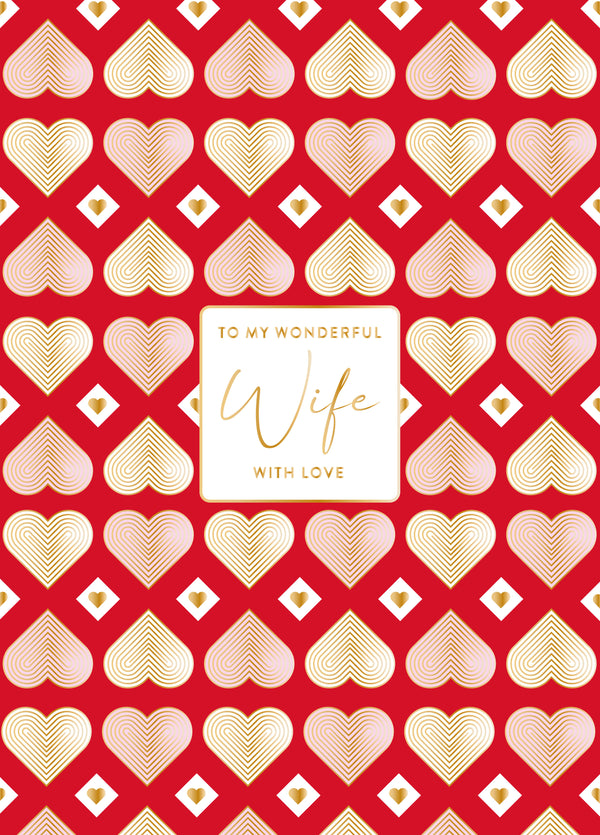 Wonderful Wife Heart Pattern Valentine's Card