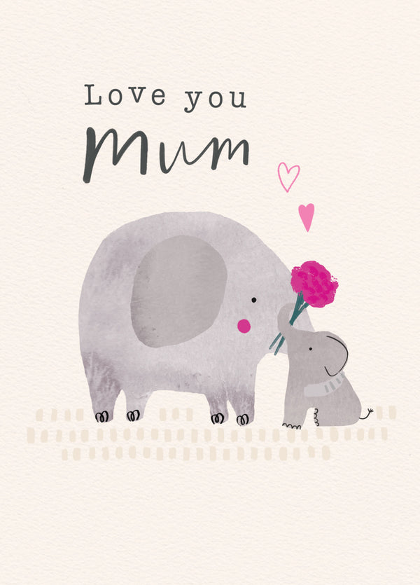 Love You Elephant Mother's Day Card