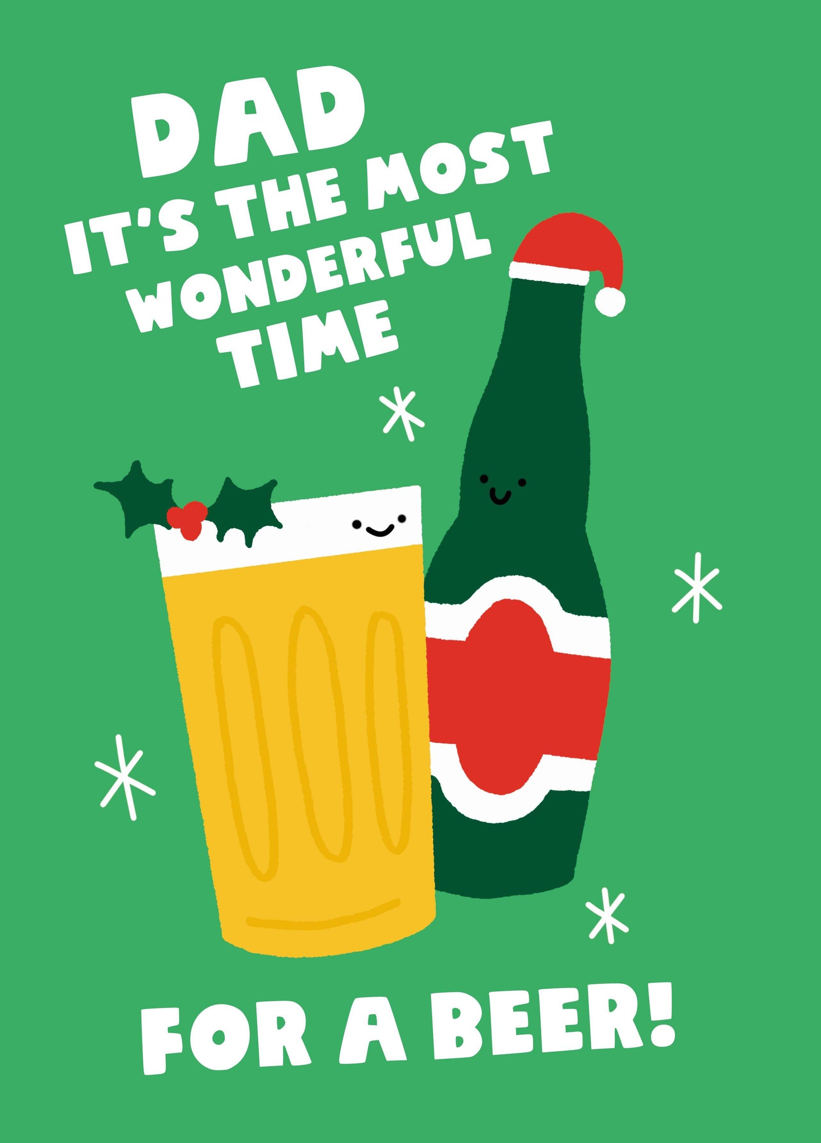 Dad Wonderful Time For A Beer Christmas Card