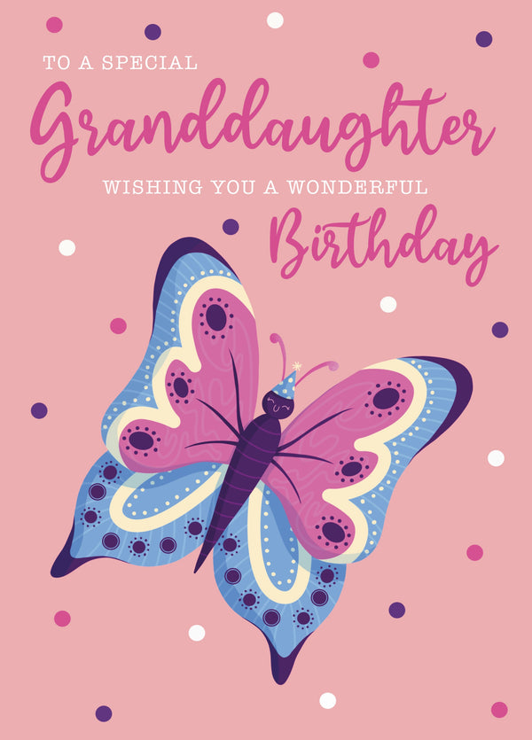 Granddaughter Butterfly Birthday Card