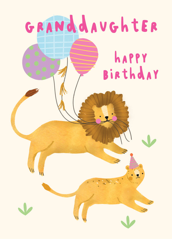 Granddaughter Lions Birthday Card