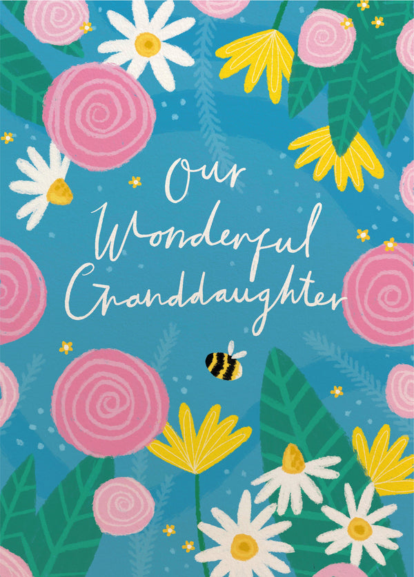 Wonderful Granddaughter Floral Birthday Card