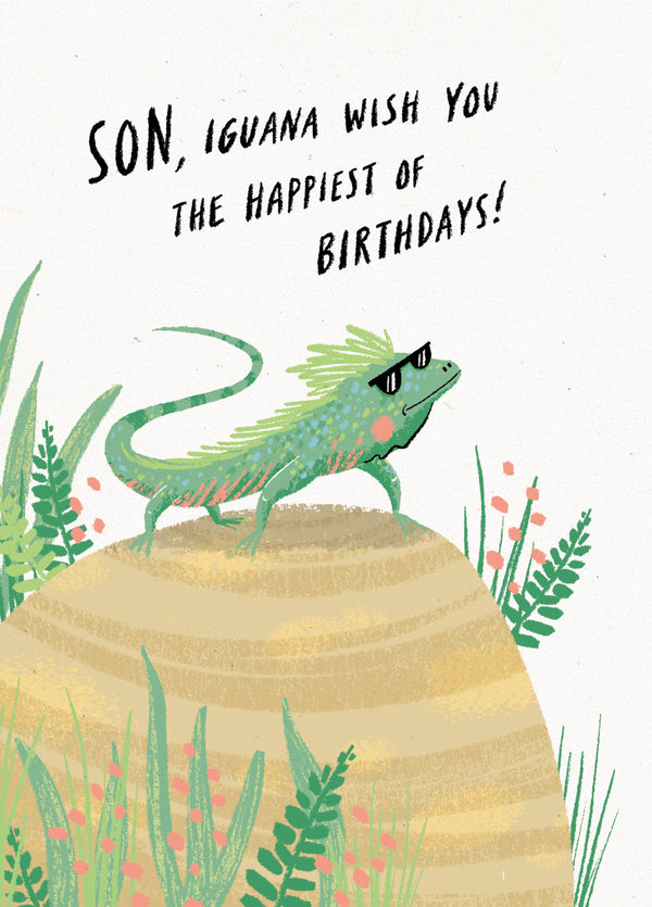 Son Iguana Birthday Card