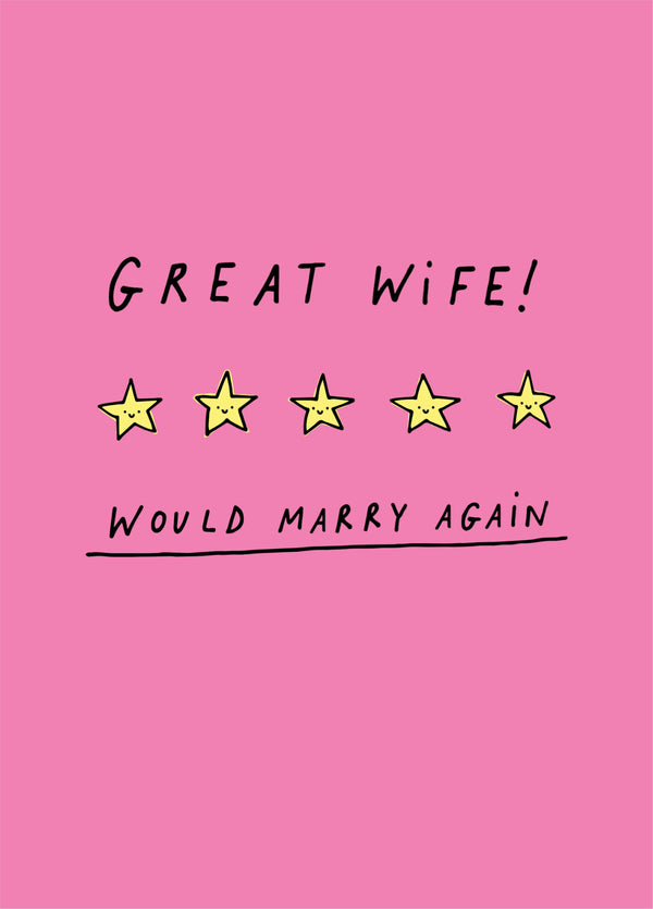 Five Star Wife Anniversary Card