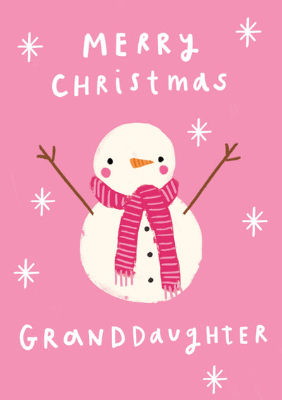 Granddaughter Snowman Christmas Card