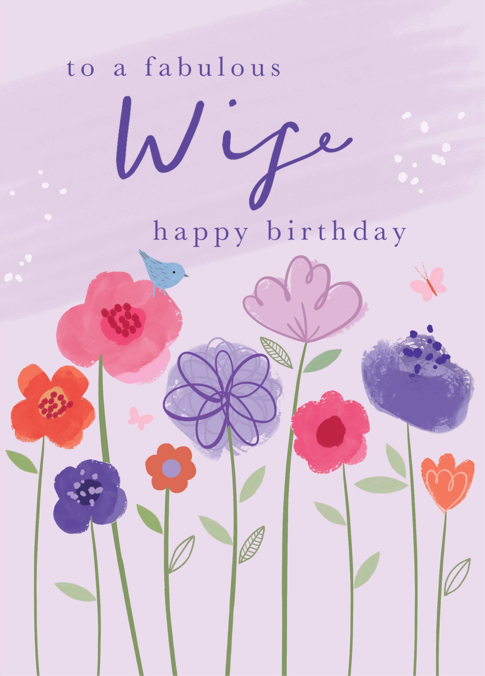 Fabulous Wife Floral Birthday Card