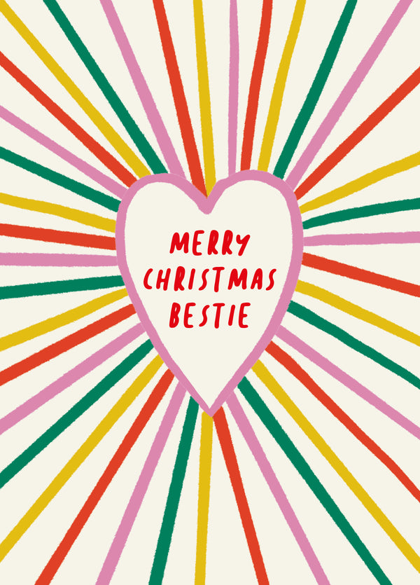 Heart Christmas Bestie Card