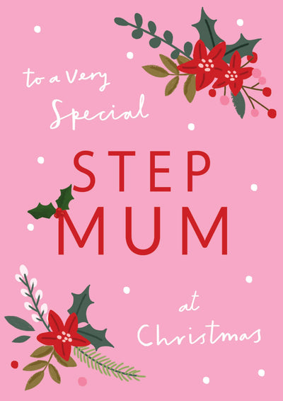 Step Mum Winter Foliage Christmas Card
