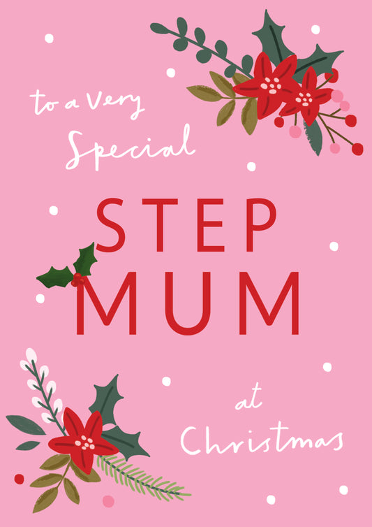 Step Mum Winter Foliage Christmas Card