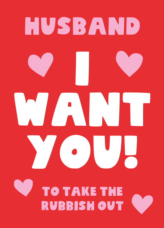 Husband Rubbish Out Valentine's Card