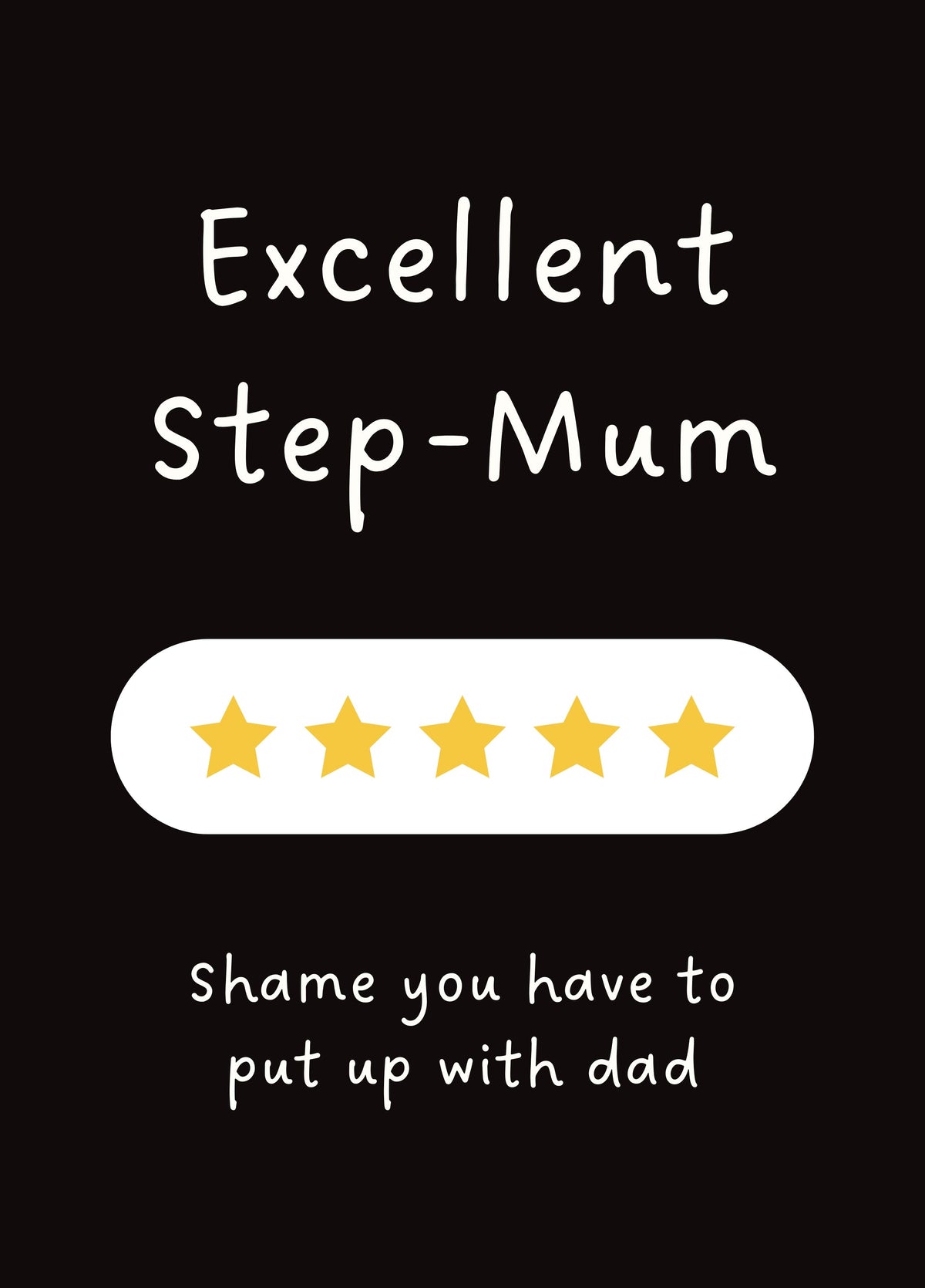 Funny Step Mum Card - Five Star - Excellent