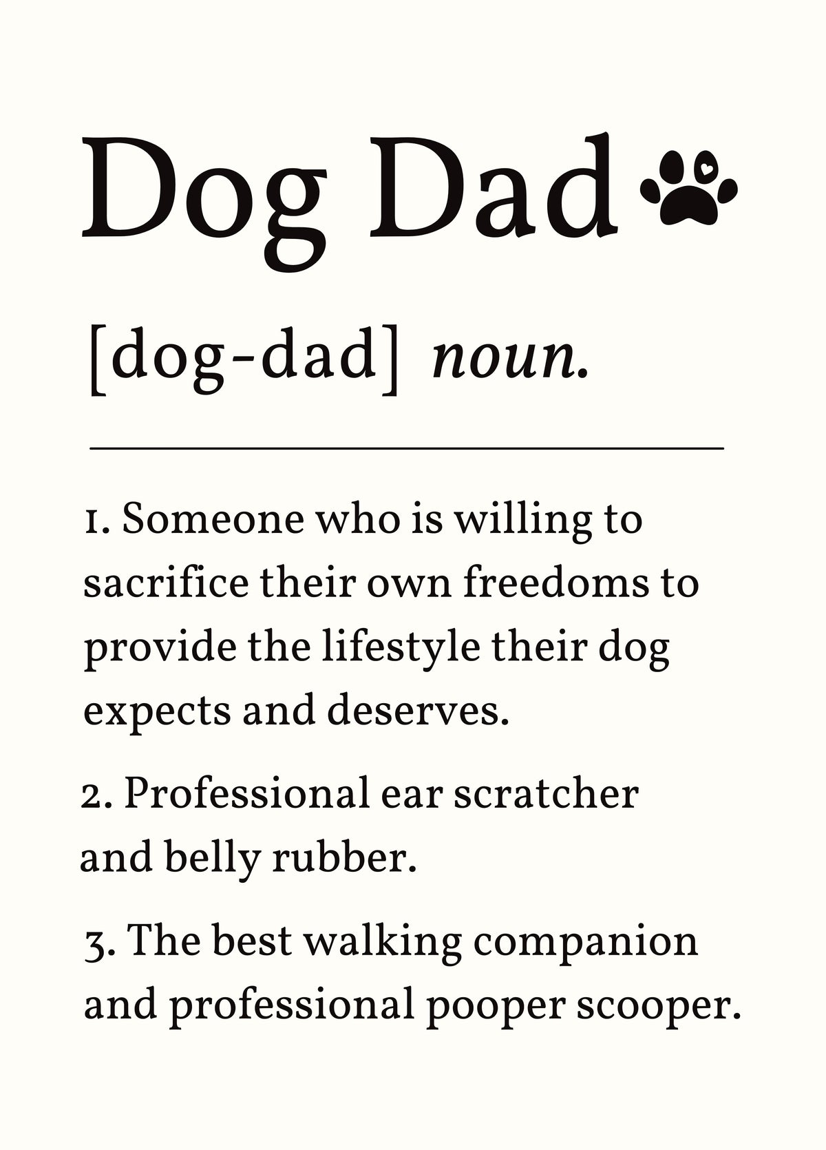 Funny Dog Dad Father’s Day Card - Dictionary Definition