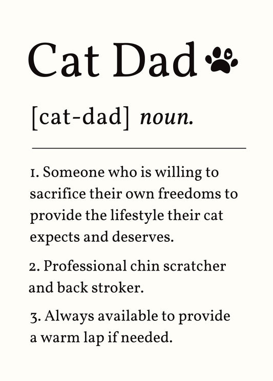 Funny Cat Dad Father’s Day Card - Dictionary Definition