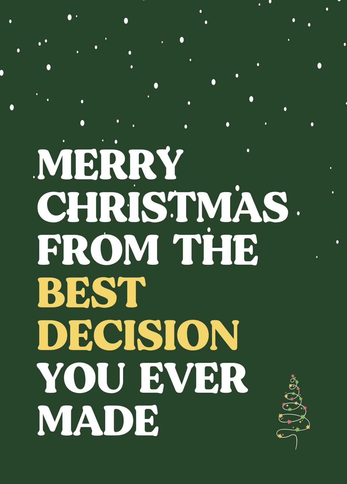 Funny Christmas Card For Partner - Best Decision You Ever Made