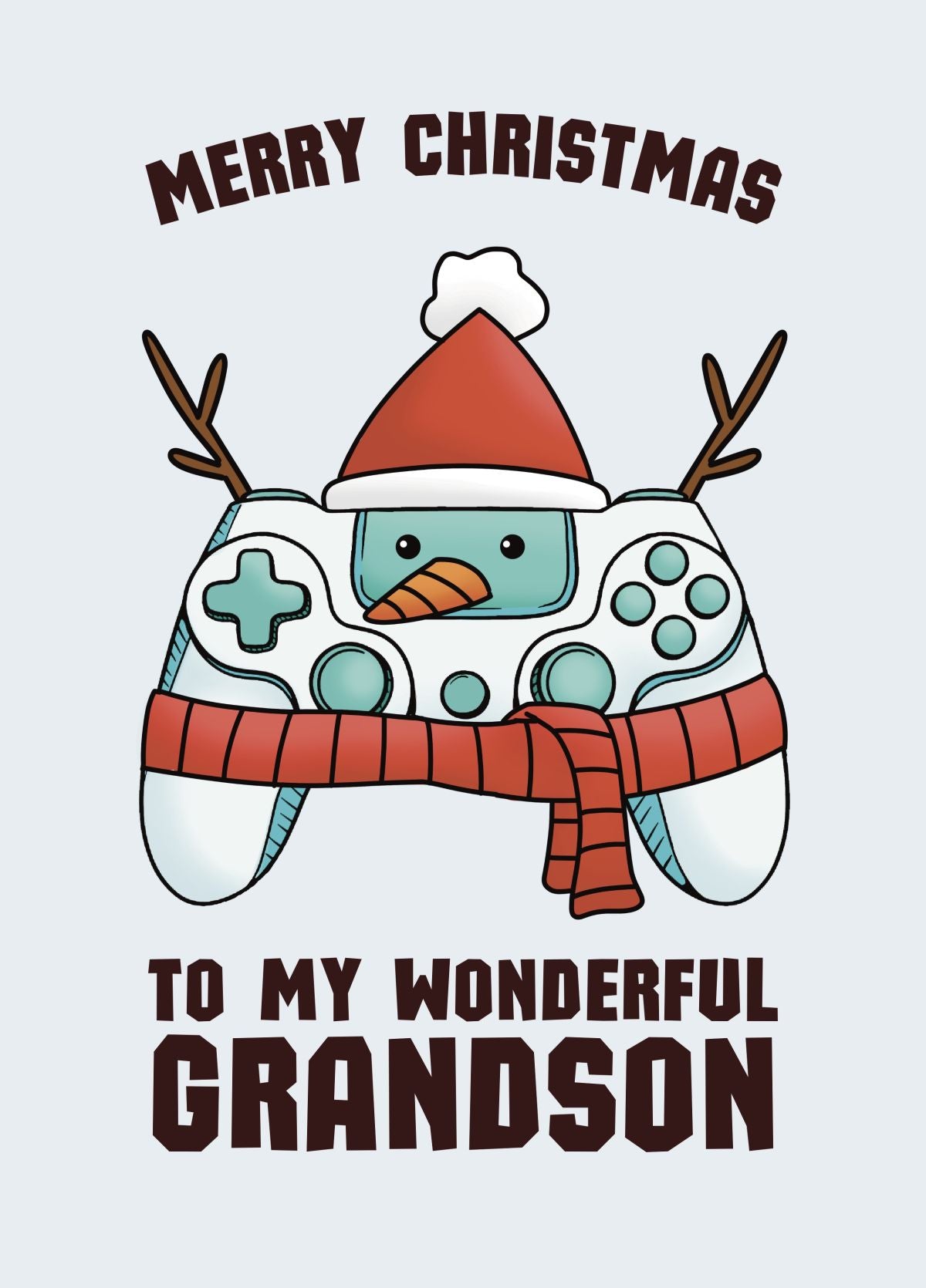 Gamer Grandson Christmas Card - Gaming Controller
