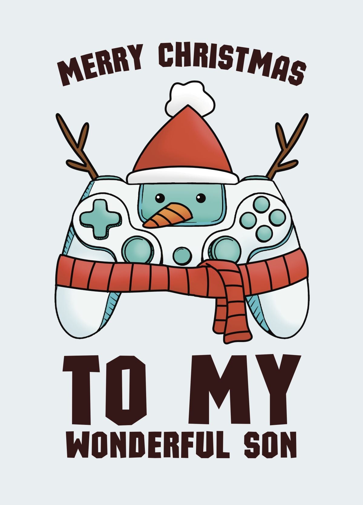 Gamer Son Christmas Card - Gaming Controller
